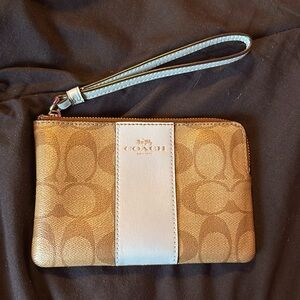Coach Zip Wristlet With Stripe